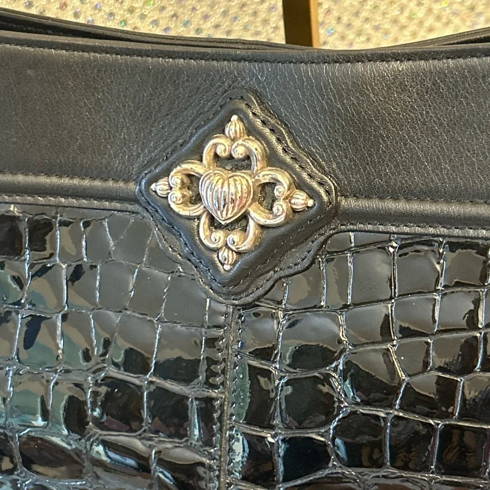 Brighton Black Croc-Embossed Tote Bag Approx. 13 x 9 x 4 - Picture 5 of 15